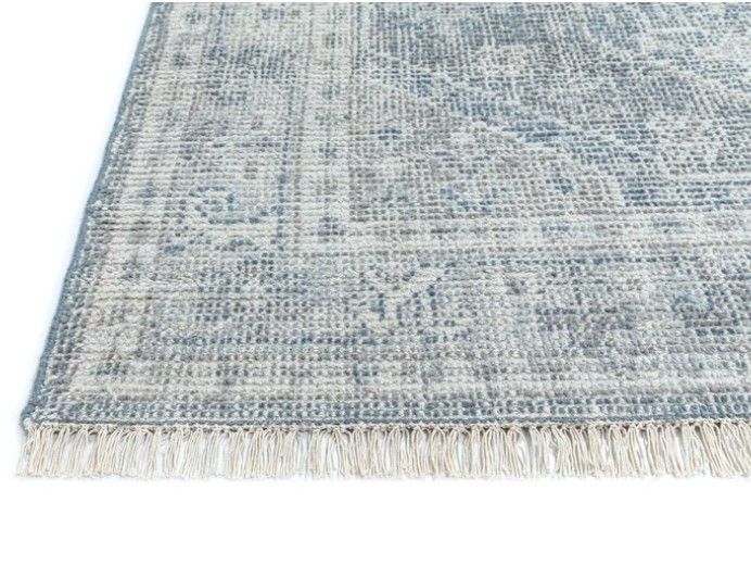 Hand Knotted Abstract Area Rug In Blue-5'x 8' thumbnail 5