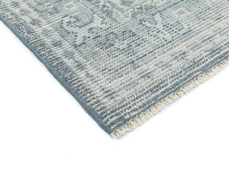 Hand Knotted Abstract Area Rug In Blue-5'x 8' thumbnail 6