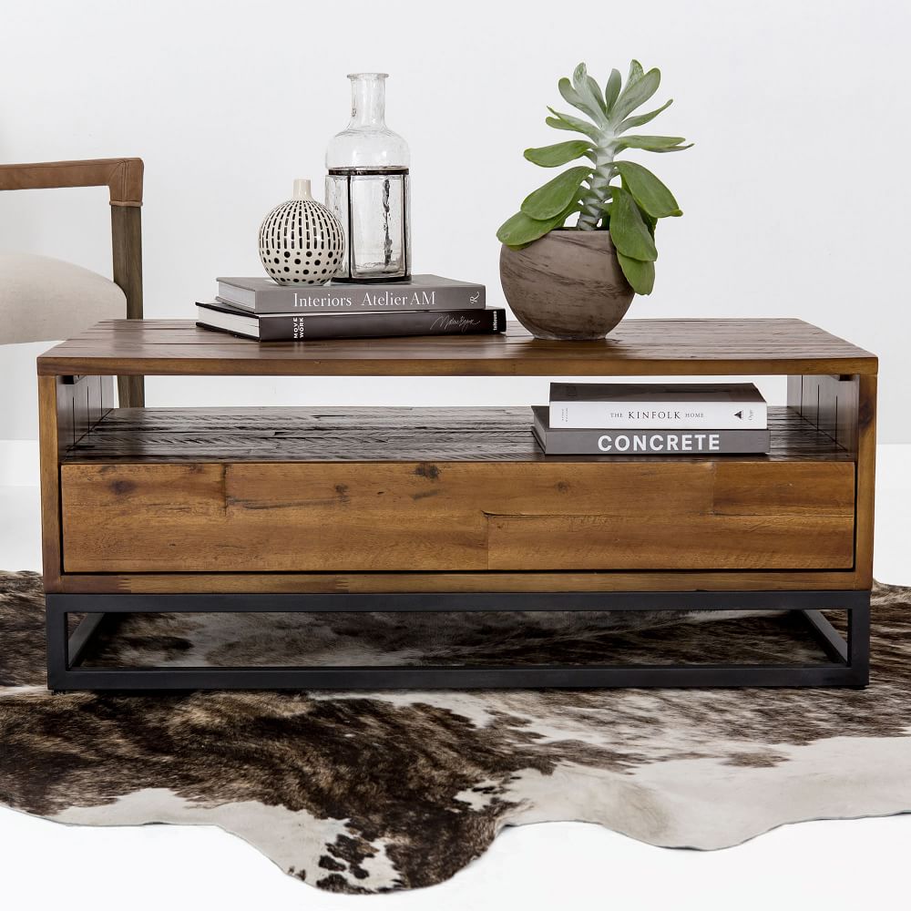 Logan Industrial Storage Coffee Table Natural thumbnail 2