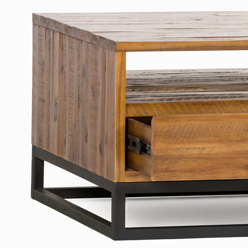 Logan Industrial Storage Coffee Table Natural thumbnail 4
