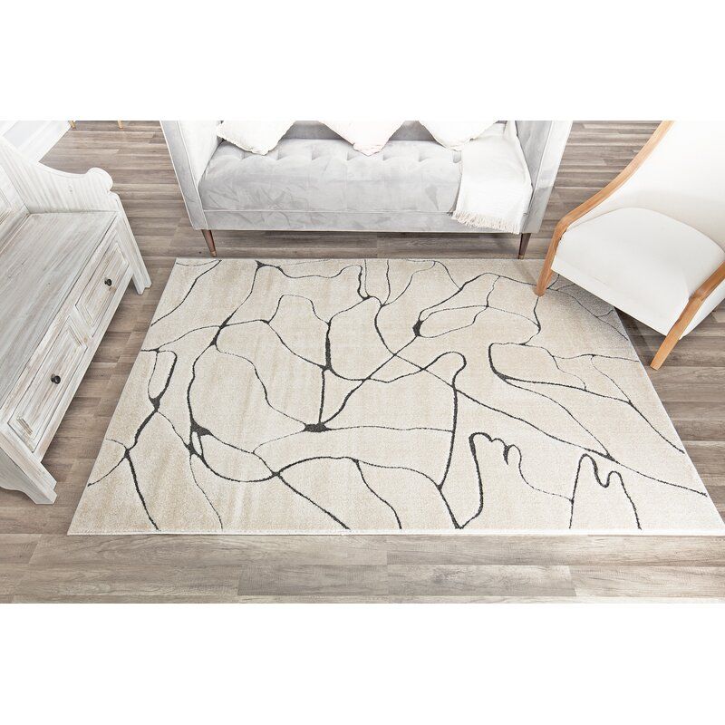 Chevron Ivory Area Rug-8'2"x10' thumbnail 3