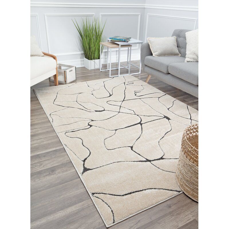 Chevron Ivory Area Rug-8'2"x10' thumbnail 2