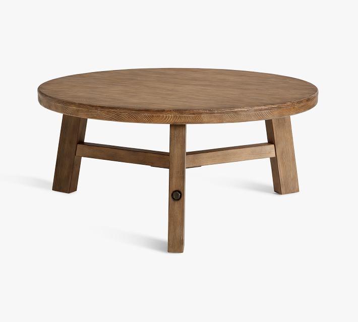 Rustic Farmhouse Round Coffee Table thumbnail 3
