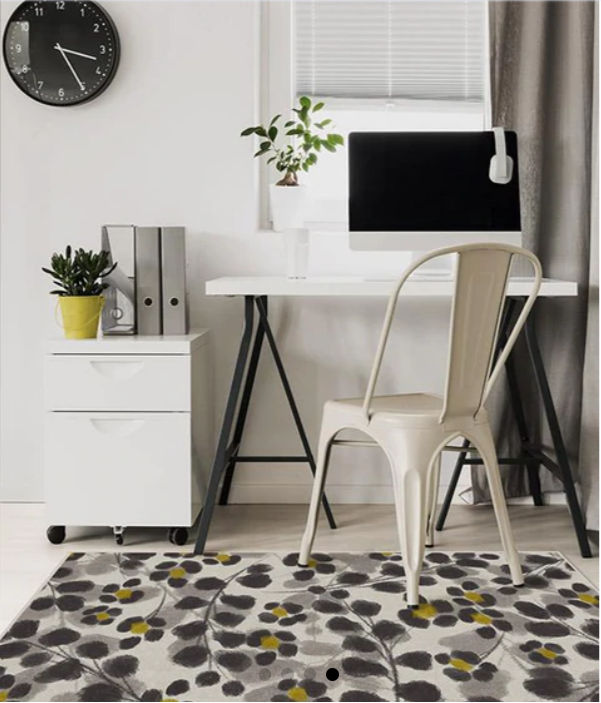 Rosette Yellow Area Rug 3'x5' thumbnail 3