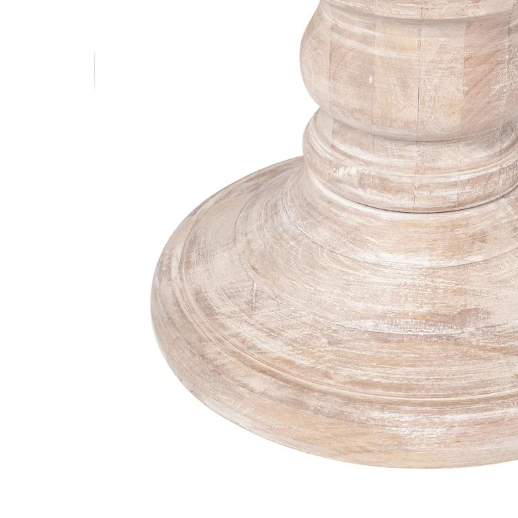 Barela Tall Solid Wood Pedestal End Table thumbnail 4