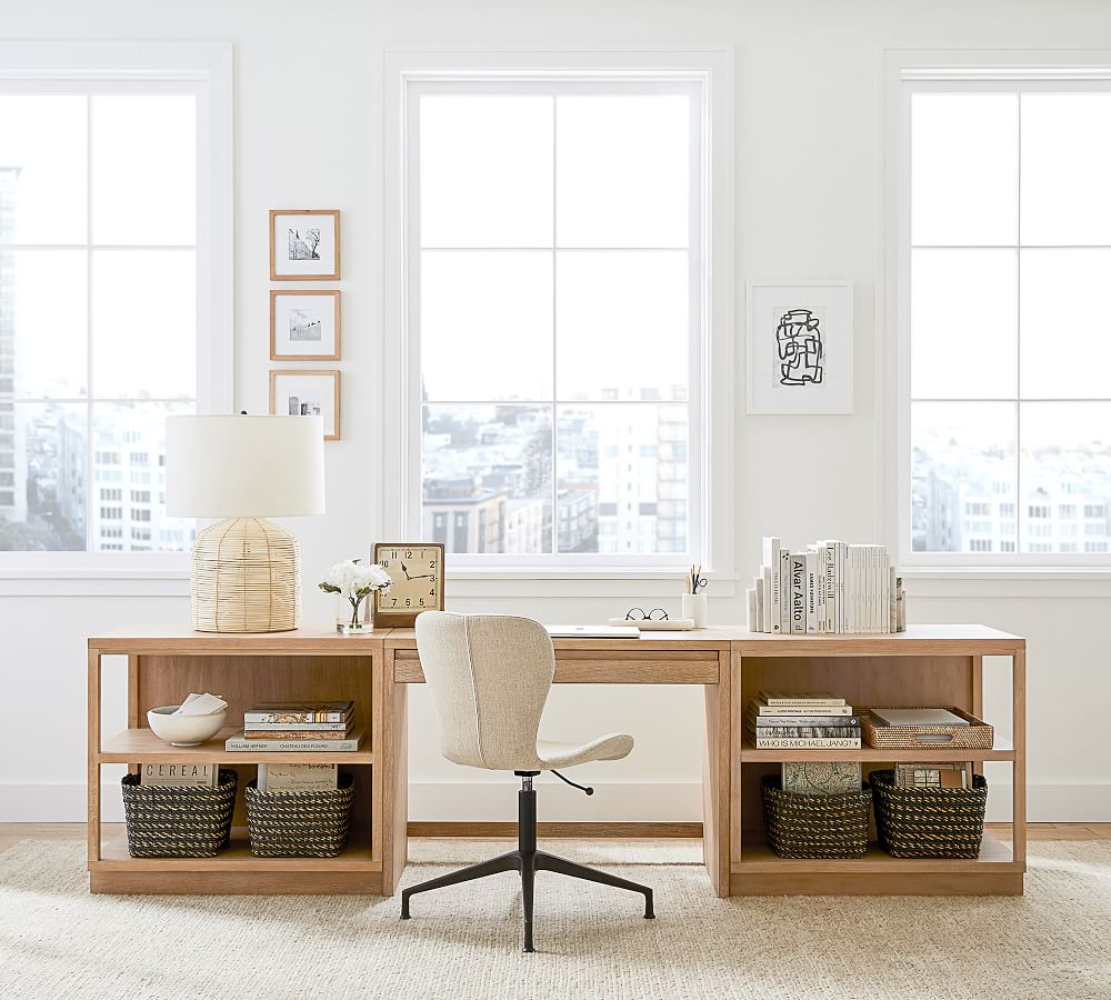 Pacific Desk with Bookcases Fog thumbnail 2