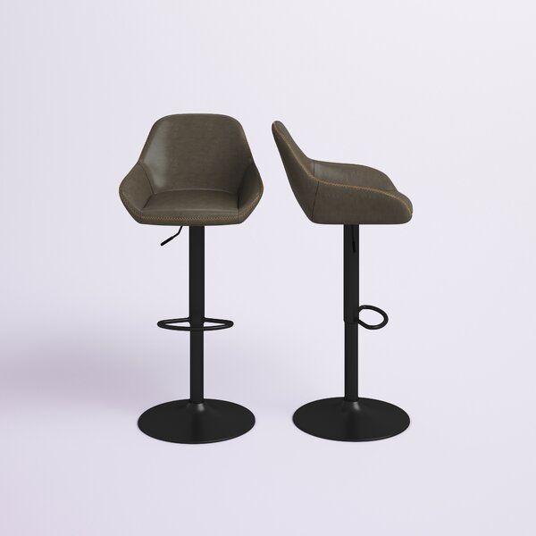 Thibodeaux Swivel Adjustable Height Bar Stool set of 2 thumbnail 3
