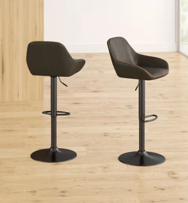 Thibodeaux Swivel Adjustable Height Bar Stool set of 2 thumbnail 4