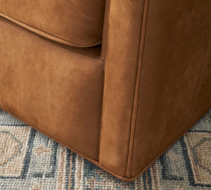 Irving Leather Swivel Armchair thumbnail 6