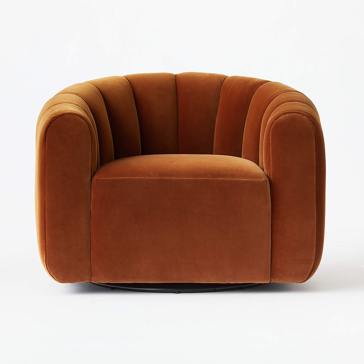 Fitz Russet Velvet Swivel Chair thumbnail 3