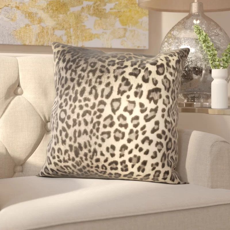 Lichfield Faux Leopard Throw Pillow With Insert-20"x20" thumbnail 2