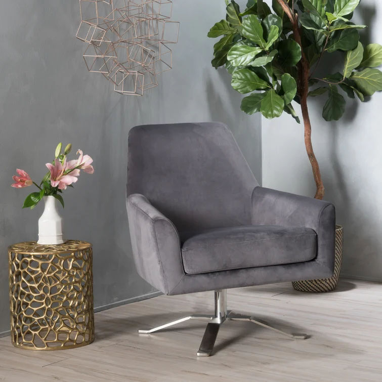 Burlin Velvet Swivel Armchair thumbnail 2