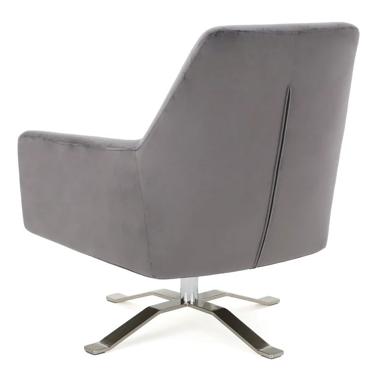 Burlin Velvet Swivel Armchair thumbnail 4