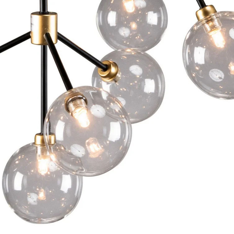 20 Light Two Tone Glass And Metal Chandelier thumbnail 2
