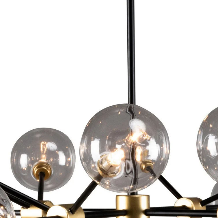 20 Light Two Tone Glass And Metal Chandelier thumbnail 3