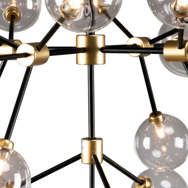20 Light Two Tone Glass And Metal Chandelier thumbnail 4