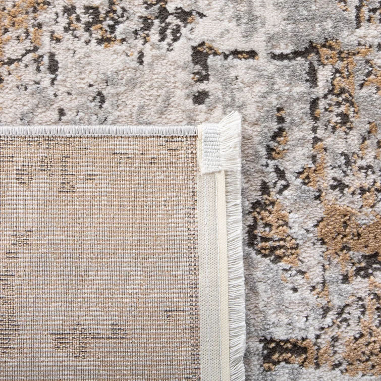 Broadway Abstract Gray Gold Area Rug 9'x12' thumbnail 4