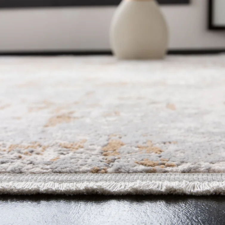Broadway Abstract Gray Gold Area Rug 9'x12' thumbnail 5