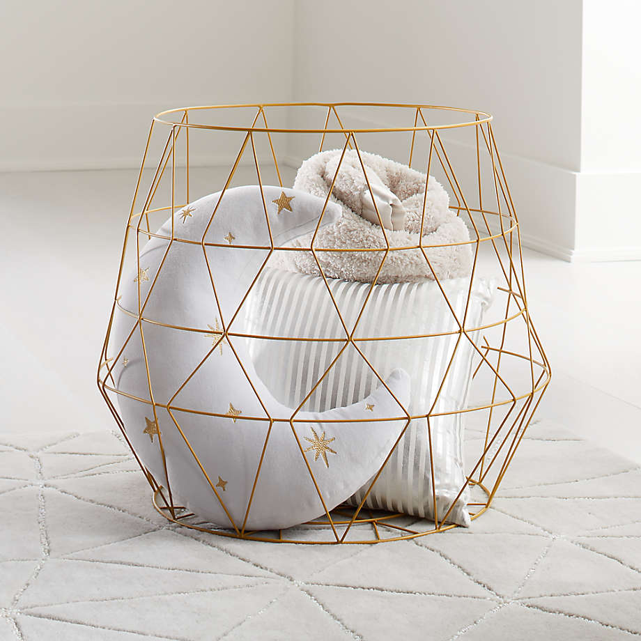 Geo Yellow Wire Floor Basket thumbnail 2
