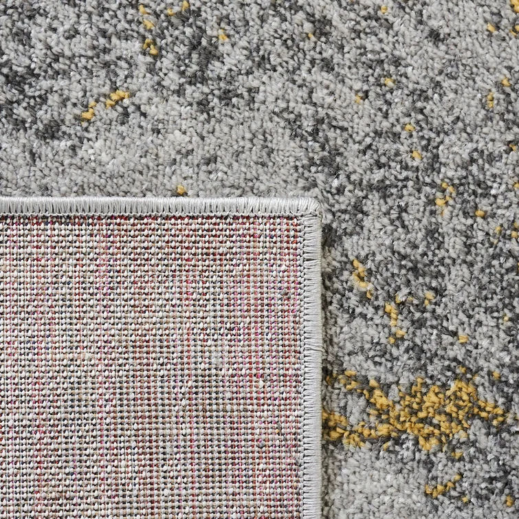 Genesy Abstract Gray Yellow Area Rug 9'x12' thumbnail 3