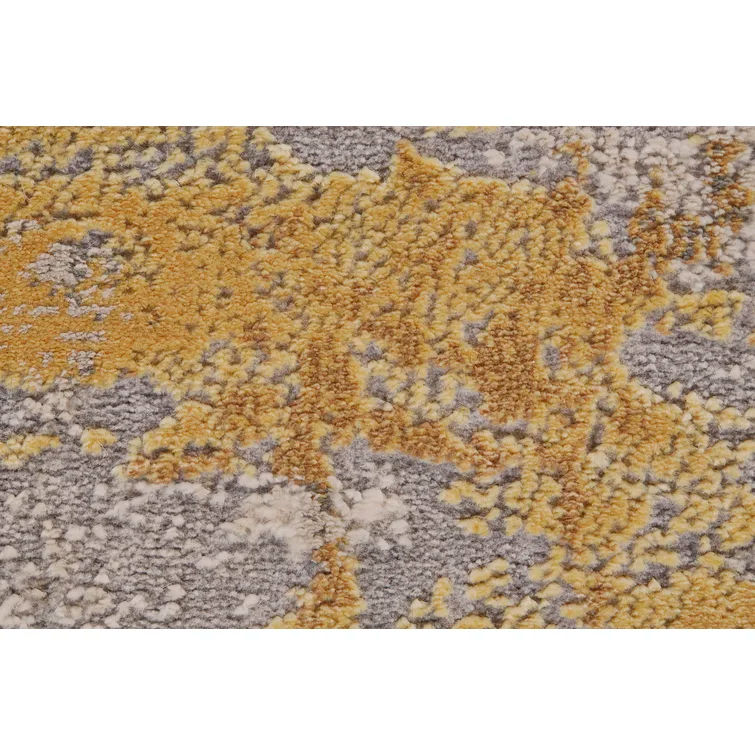 Reichenbach Abstract Ivory Gold Yellow Area Rug-8'x11' thumbnail 4