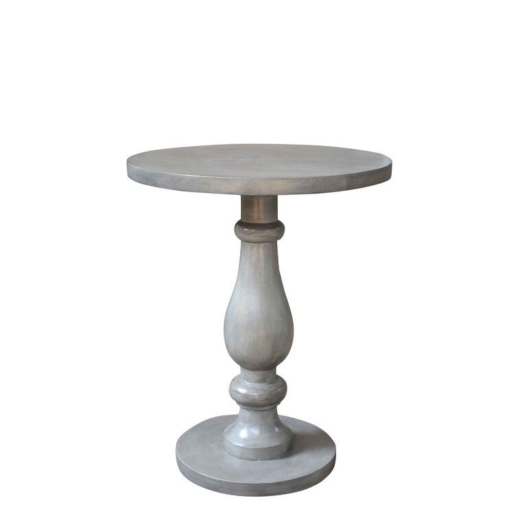 Blumberg Tall Solid Wood Pedestal End Table thumbnail 3