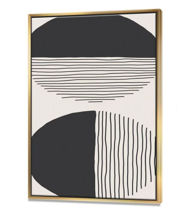 Minimal Geometric Lines And Circle IV with frame-36''x46'' thumbnail 3