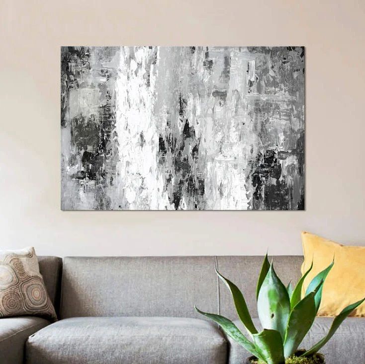 Black And White Abstract IV Wrapped Canvas-40"x60" thumbnail 2