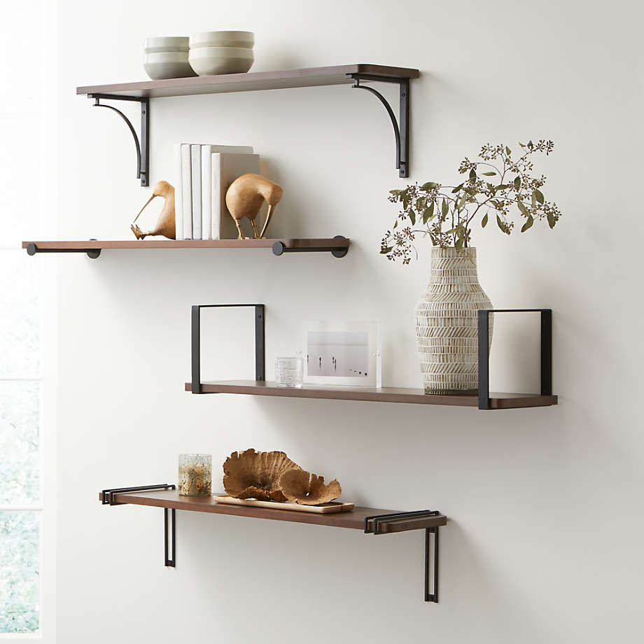 Riggs Walnut Shelf with Black Dot Brackets thumbnail 4