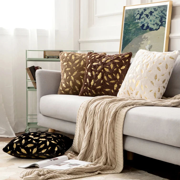 Dalida Square Faux Fur Pillow Cover Without Insert 18"x18"(Set of 2) thumbnail 2