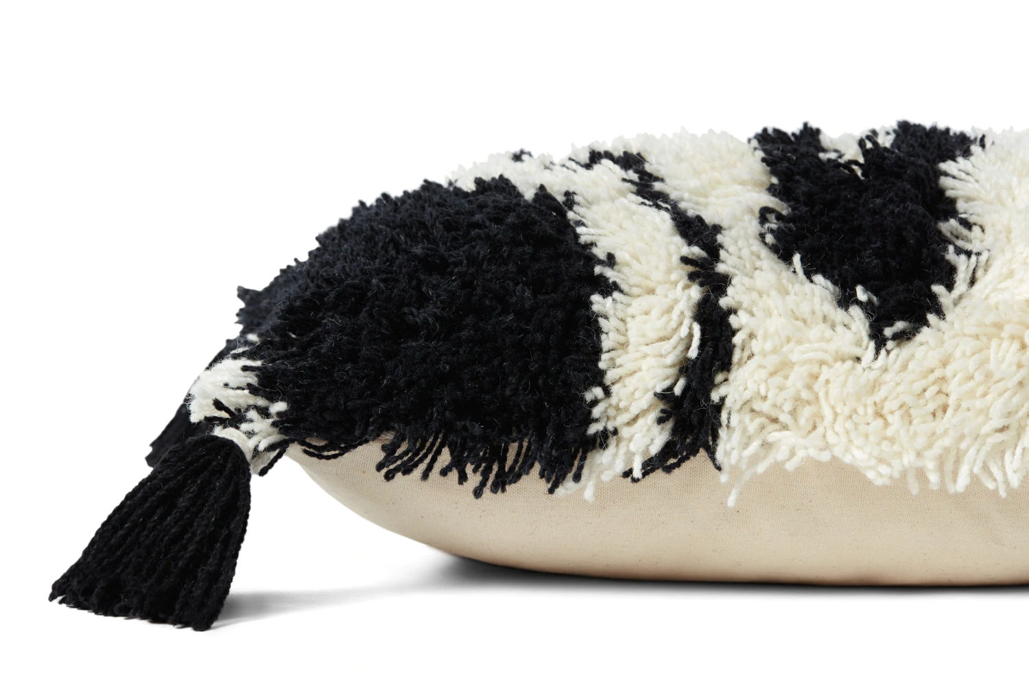 Hand Woven Black And White Pillow Without Insert 35"x13" thumbnail 2