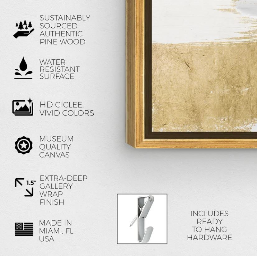 Gold Heaven-Painting on Canvas with frame-30''x30'' thumbnail 5
