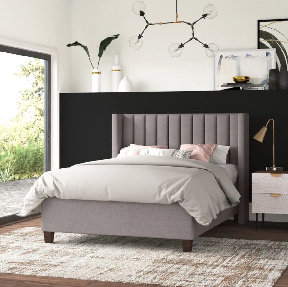 Flemings Upholstered Low Profile Platform Bed-King thumbnail 2