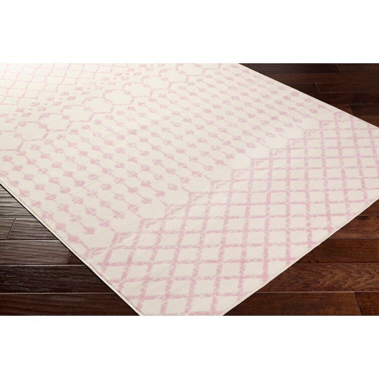 Windley Geometric Pale Pink Cream Area Rug 7'10"x10'2" thumbnail 4
