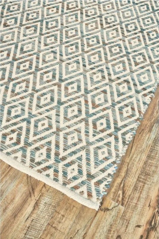 Geometric Handmade Flatweave Wool Sage Rust Aqua Area Rug-8'x11' thumbnail 3