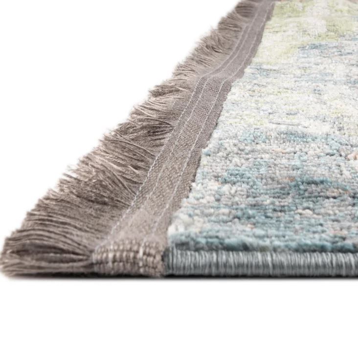 Haefner Abstract Orange Gray Blue Area Rug-9'x12' thumbnail 2