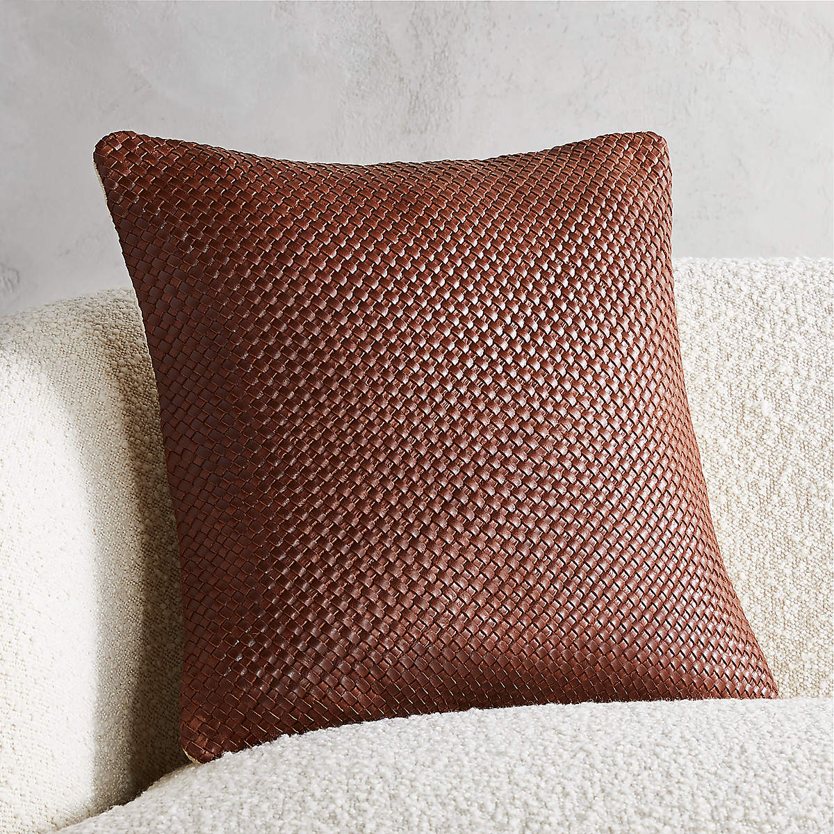 Route Leather Chocolate Pillow with Insert-18"x18" thumbnail 2