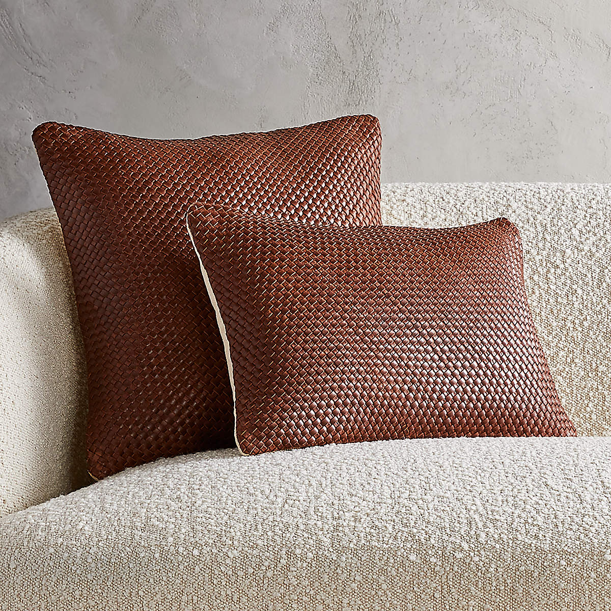 Route Leather Chocolate Pillow with Insert-18"x18" thumbnail 4