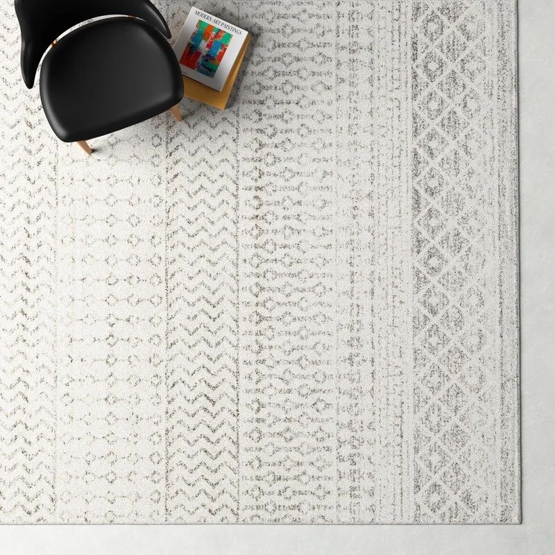 Kenmore Light Gray/Gray/White Area Rug-9'x12'6 thumbnail 3