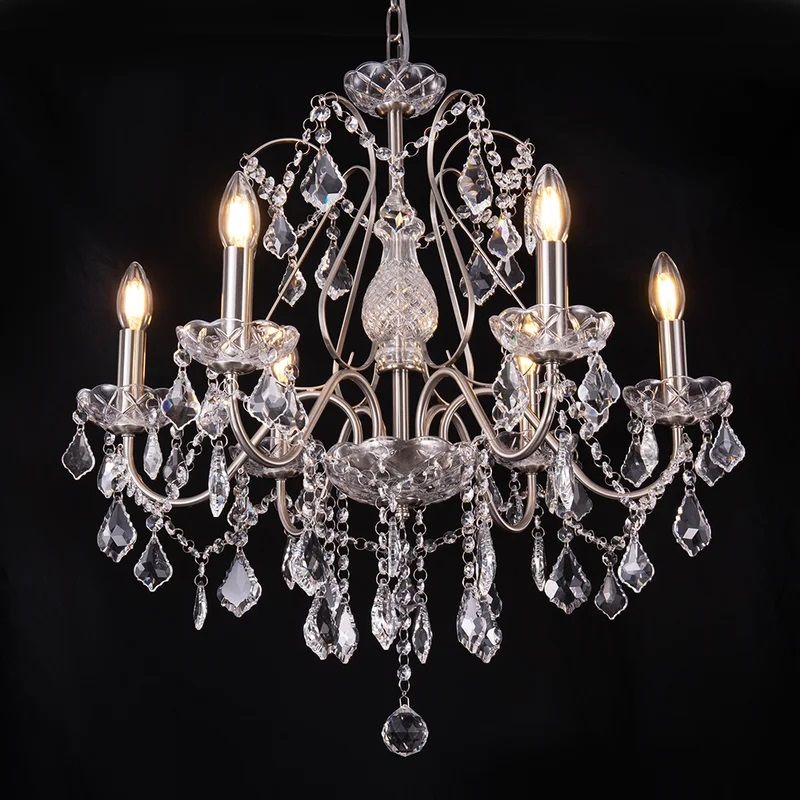 6 Light Crystal Candle Chandelier thumbnail 3