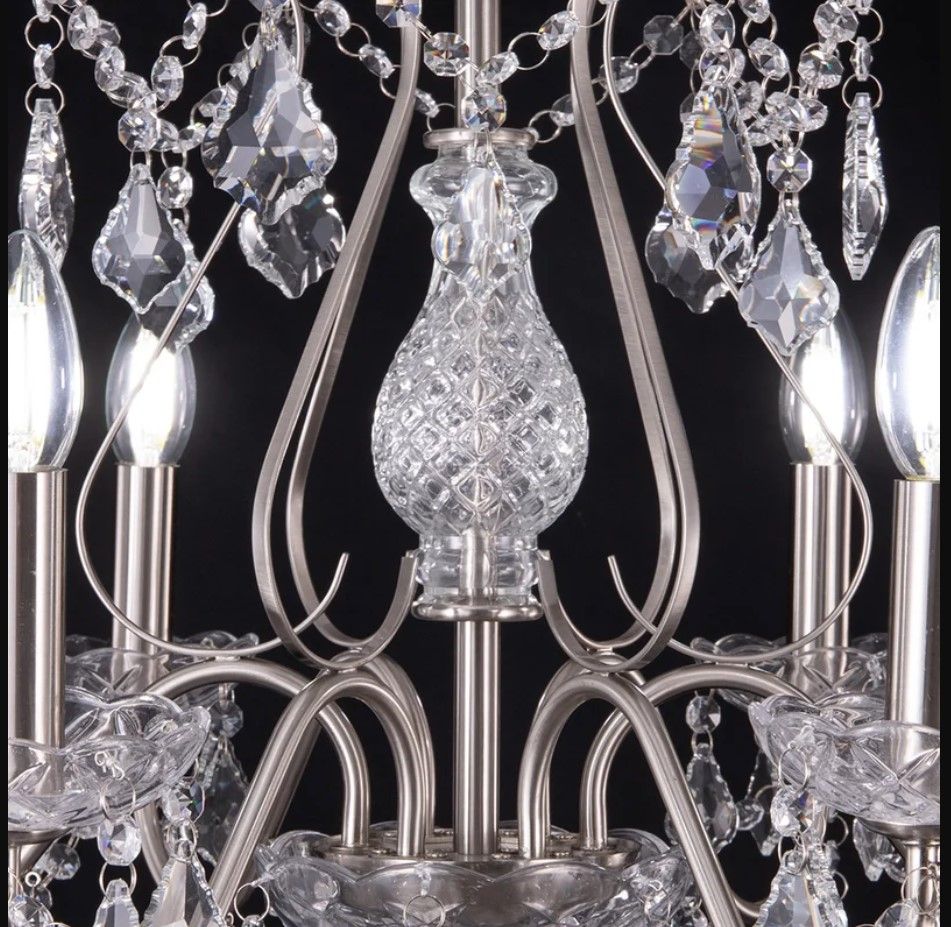 6 Light Crystal Candle Chandelier thumbnail 4