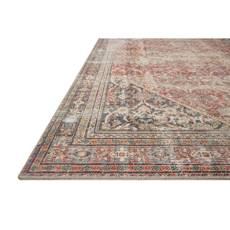 Georgie Oriental Area Rug In Red Navy-10'x14' thumbnail 3