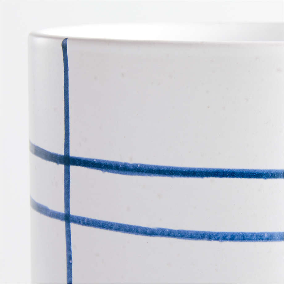 Tunise Blue and White Stripe Vase 9" thumbnail 4