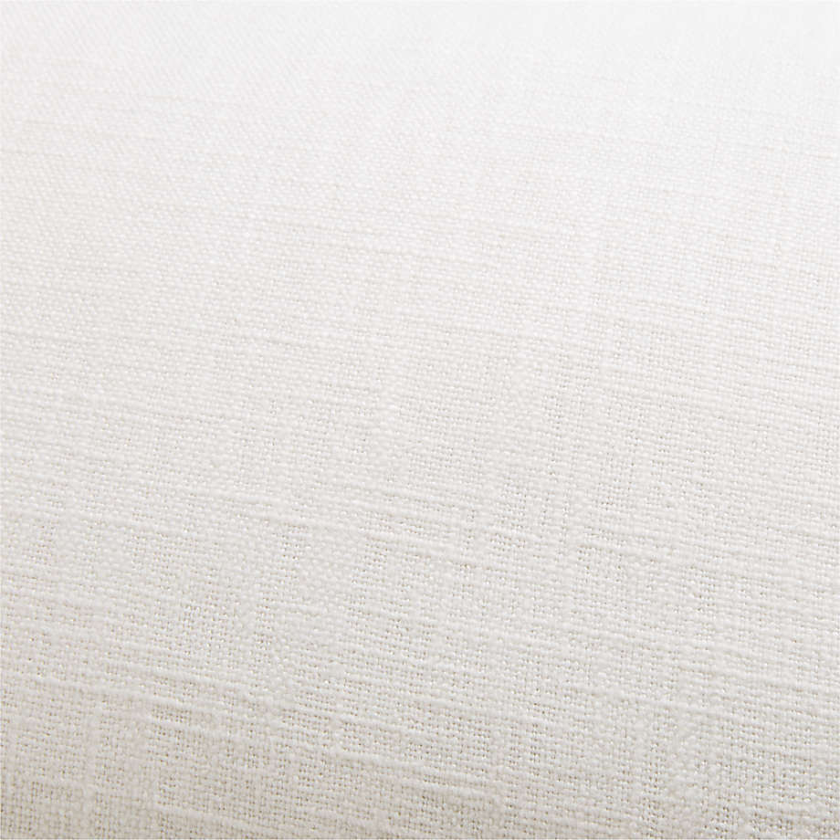 White Laundered Linen Pillow with Insert-36"x16" thumbnail 3