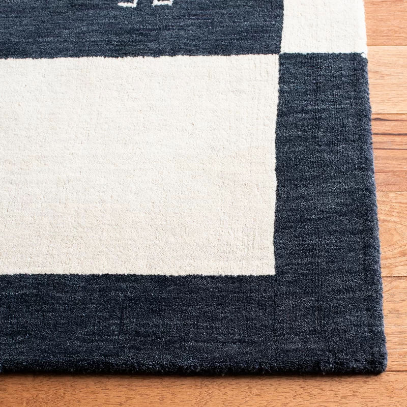 Santiago CreamBlack Wool Area Rug-8'x10' thumbnail 5