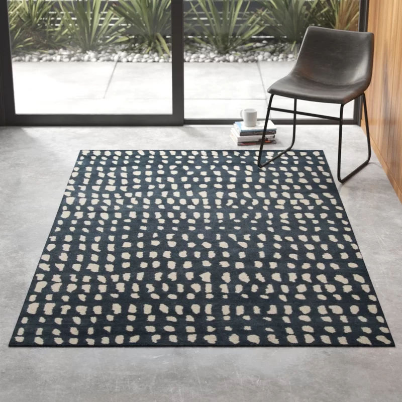 Delmar BlueIvory Tufted Wool Area Rug-8'x10' thumbnail 2