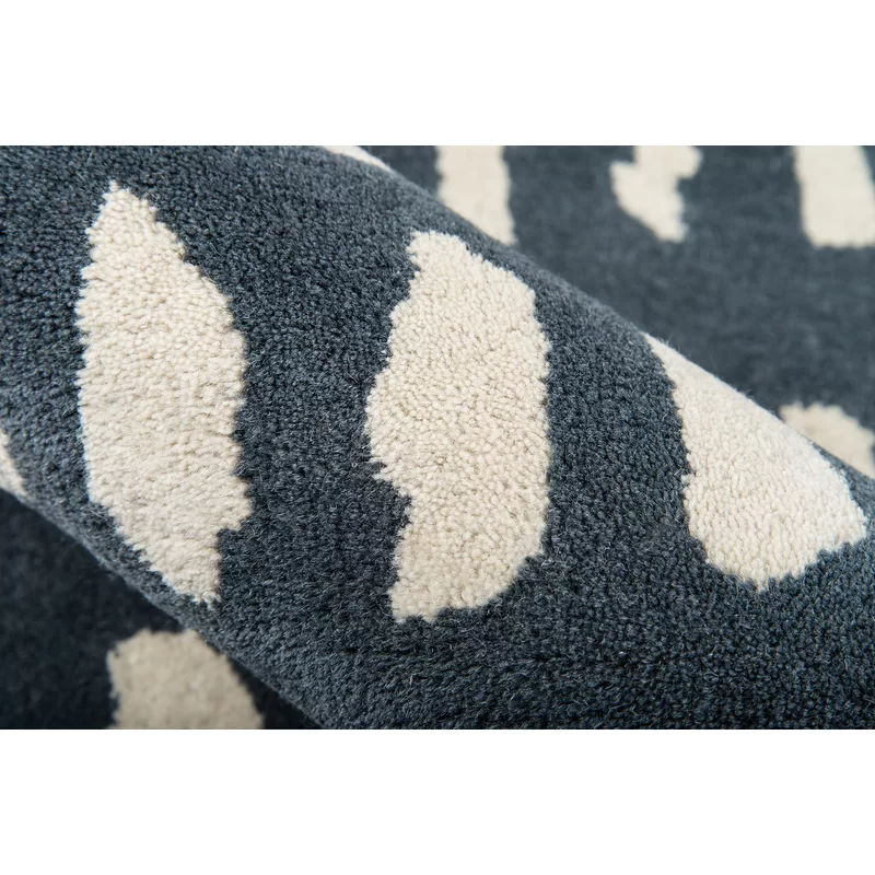 Delmar BlueIvory Tufted Wool Area Rug-8'x10' thumbnail 3