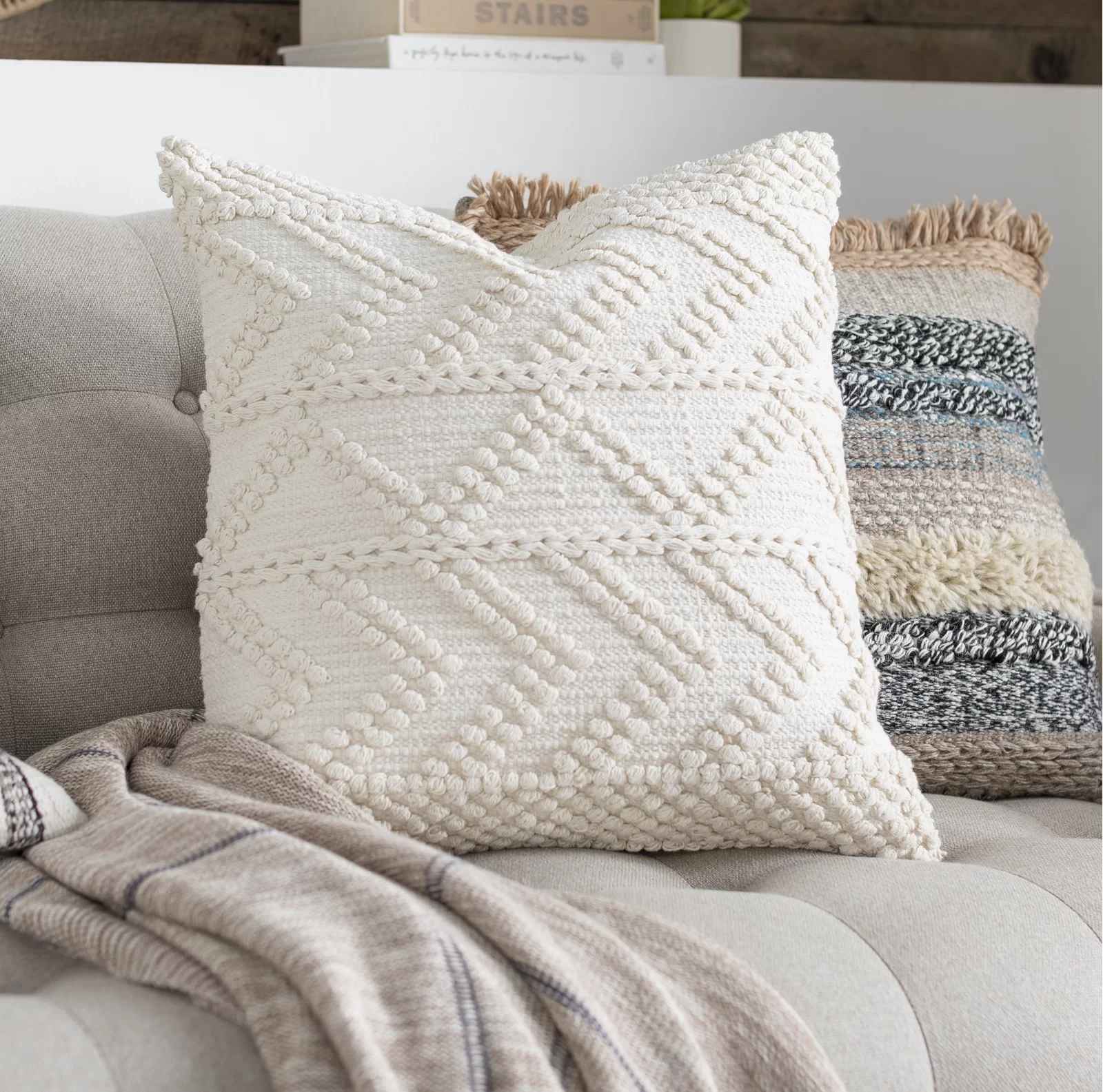 Anthonyson Square Cotton Pillow Cover without Insert-22"x22" thumbnail 2