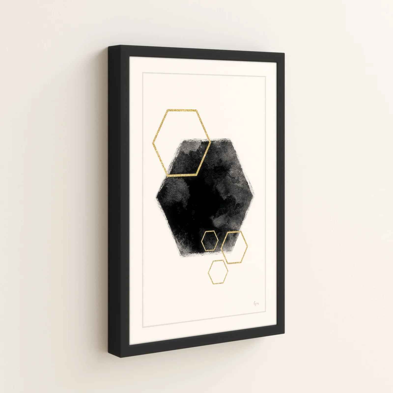 Black Hole Hexagon by Eyre Tarney with Frame-45"x30" thumbnail 5