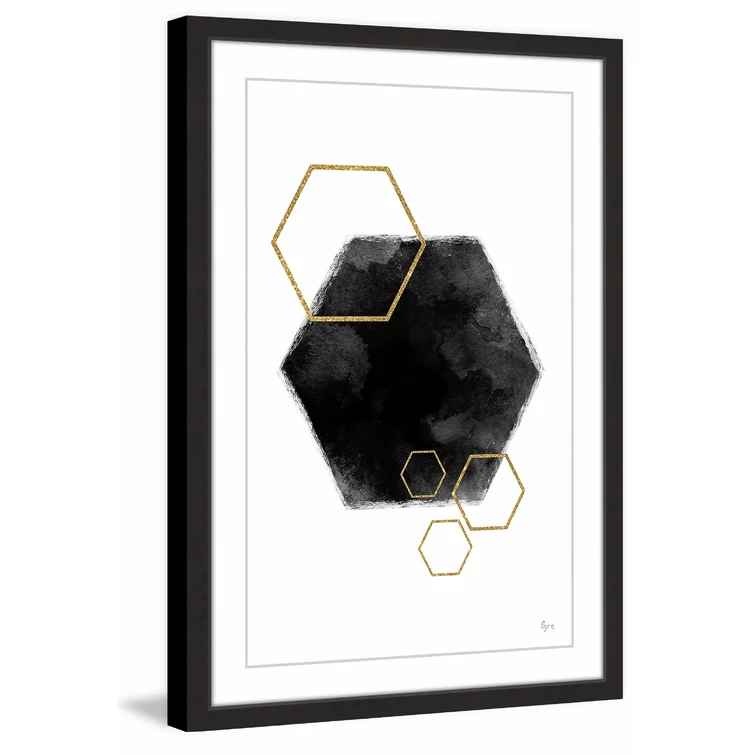 Black Hole Hexagon by Eyre Tarney with Frame-45"x30" thumbnail 7